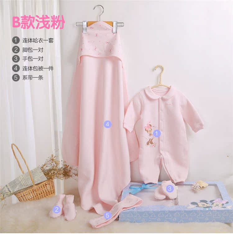 Disney babyiesies quần áo sơ sinh mùa thu và mùa đông 0-3 tháng áo choàng cotton cho bé sơ sinh hộp quà trăng tròn mua đồ cho trẻ sơ sinh