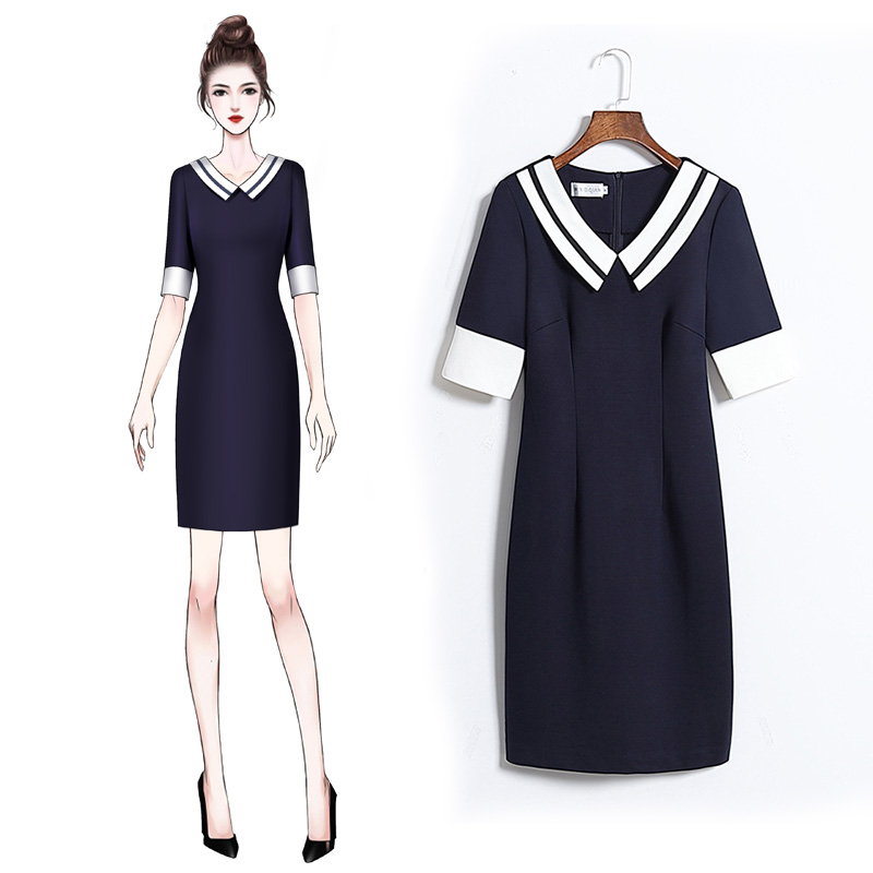 Professional Ocean Dress Woman 2022 Summer Fashion temperament Body Wrap Hip Step Skirt Tooling Positive Dress Work Suit