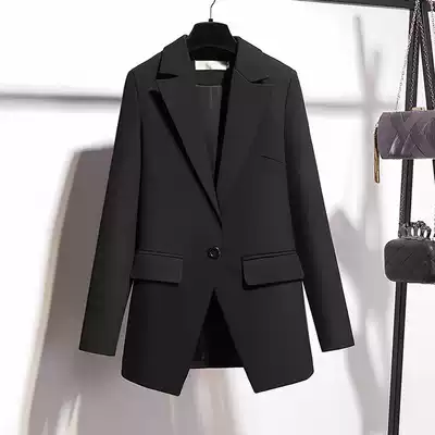 Blazer women's short small black suit 2021 Spring and Autumn New Net red casual jacket suit