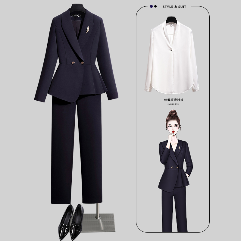 Professional suit female spring and autumn temperament capable Korean version casual ol suit jacket high-end sales department overalls