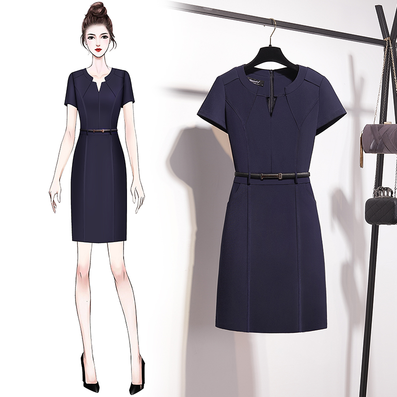 2022 Summer new foreign dress in women's clothing Long version Body Size Large Size size Slim Commute Professional Skirt Summer Dress