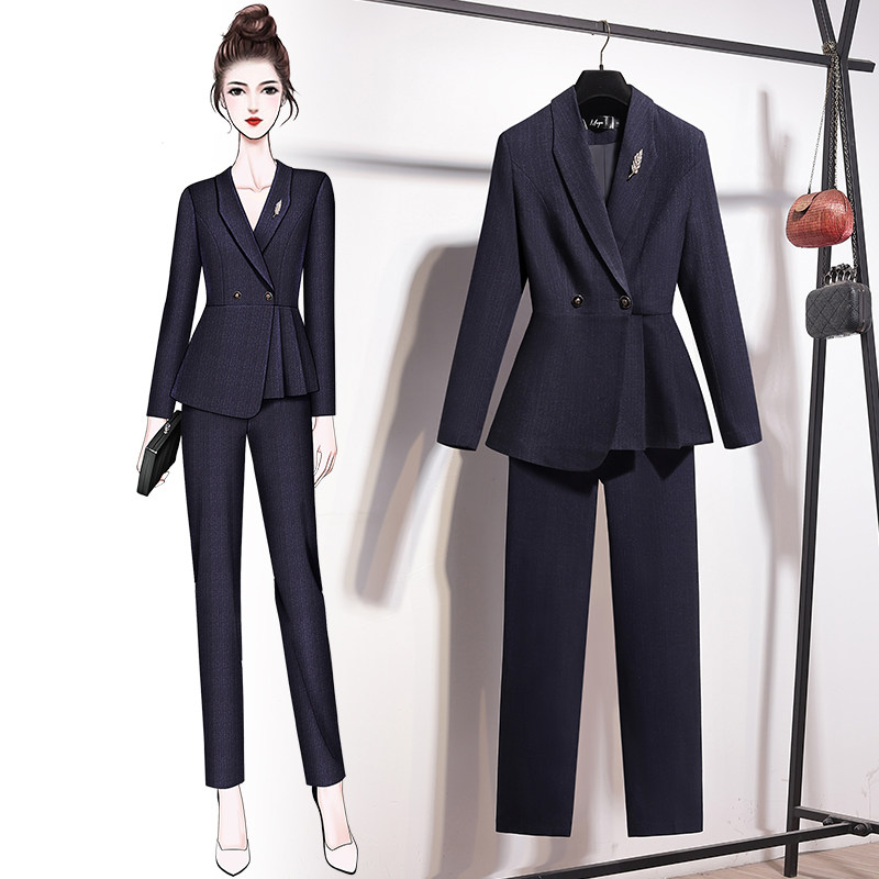 Suit Suit Woman Spring Autumn Fashion Korean Version Temperament Fan High-end Professional Commuter Business Positive Dress Suit Jacket