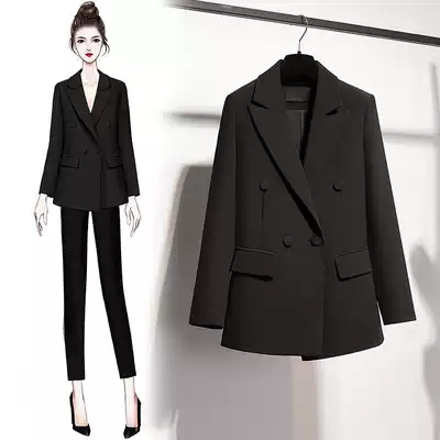 Early autumn suit jacket female British style casual small suit design sense black loose small suit female spring and autumn Korea