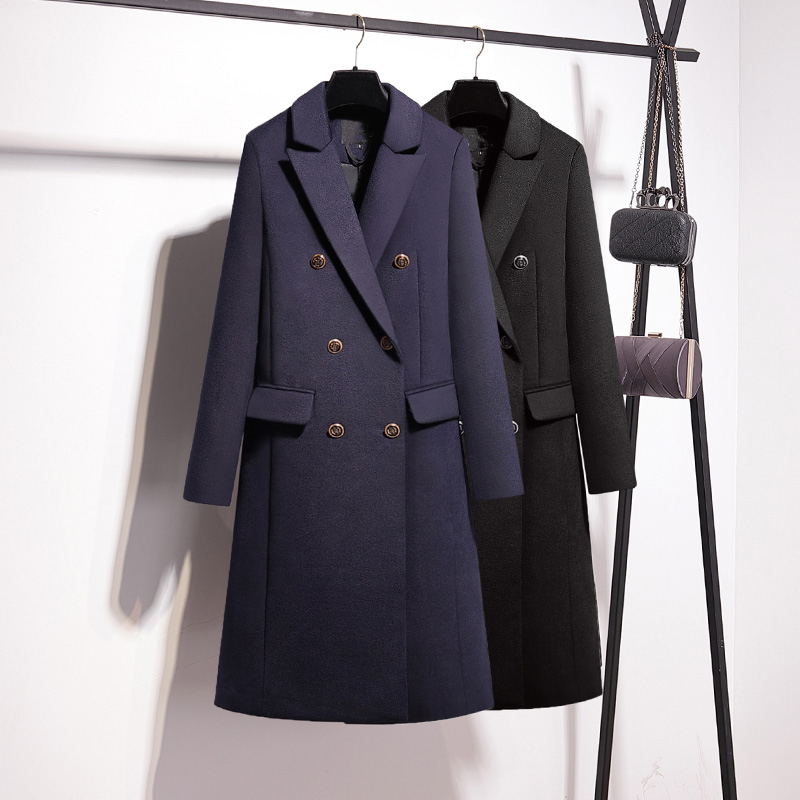 Wears coat coat female long professional Mao Tweet Hotel Front Desk receives sales office worksuit