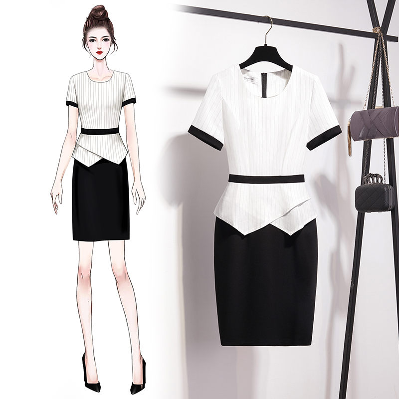 Professional Ocean Dress Women 2022 Summer Dress New Fashion temperament Commuter OL Working Dress Ol Professional Short Skirt