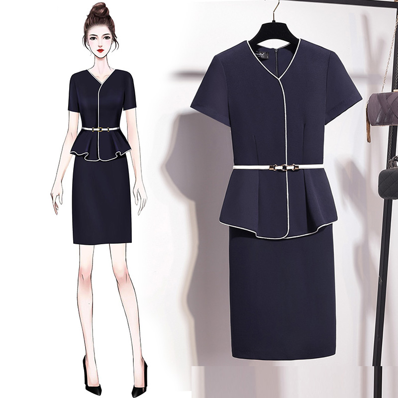 Workplace women's temperament to work people light and familiar with the new professional foreign dress Xia and white collar temperament Fan clothes