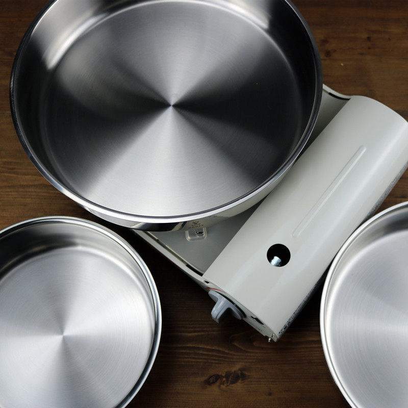 Small octopus 304 stainless steel disc steamed rice cake cold skin steamed plate fruit plate filled with seafood deep plate noodle gong