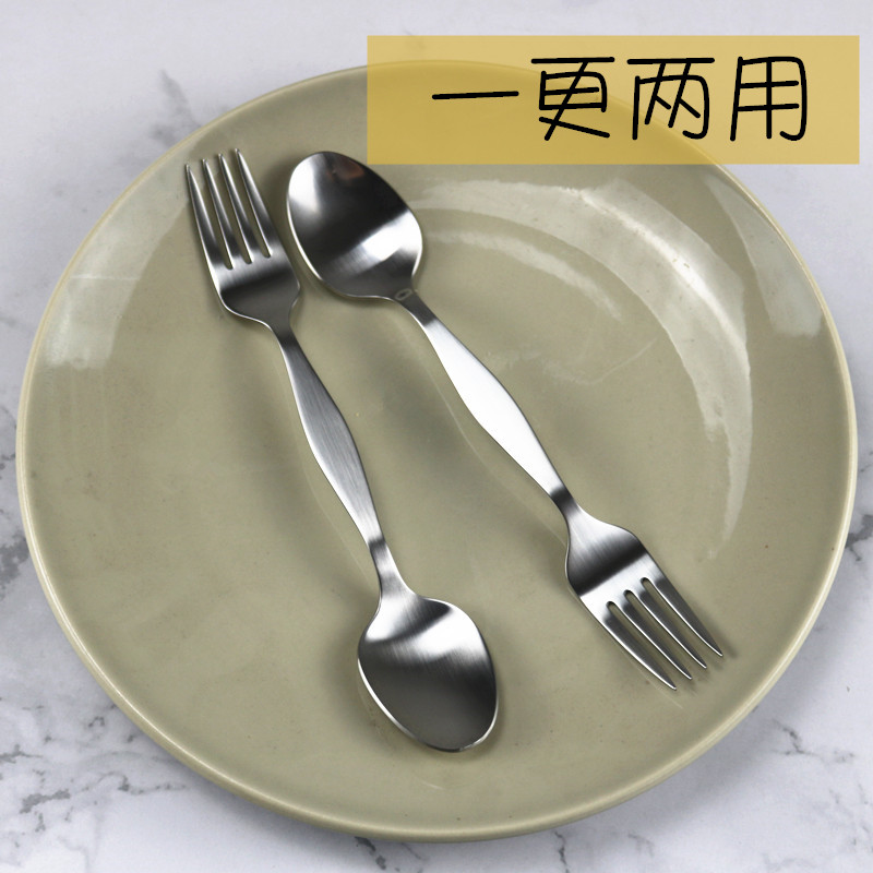 Adult fork spoon solid 304 stainless steel spoon fork cross spoon tablespoon 2 set