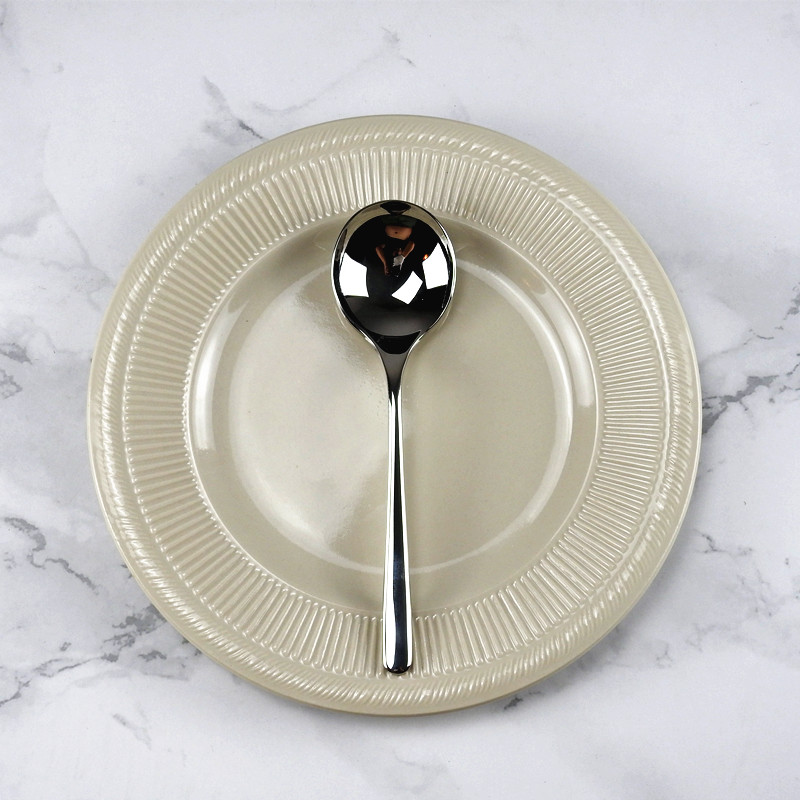 304 stainless steel small spoon Household adult spoon Long handle small soup spoon Creative cute rice spoon round head spoon