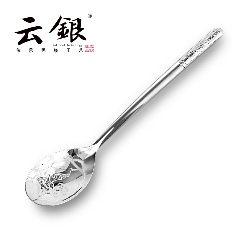 Cloud silver pure silver 999 silver spoon handmade snowflake silver soup spoon solid adult child silver tablespoon cutlery