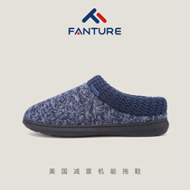 FANTURE autumn and winter mens warm knitted slippers bag heel cotton slippers home one-foot memory foam slippers