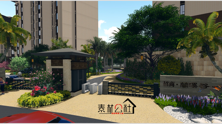 sketchup高层洋房住宅居住小区中庭轴线景观儿童活动区设计SU模型 第22张