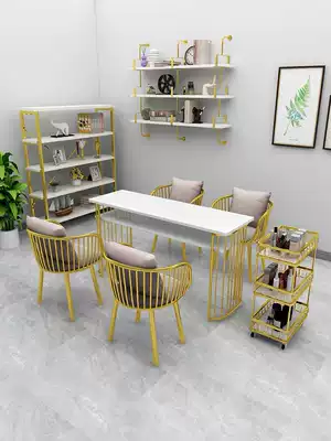 Nail table and chair set Single double European nail table double table Golden manicure table Japanese nail table