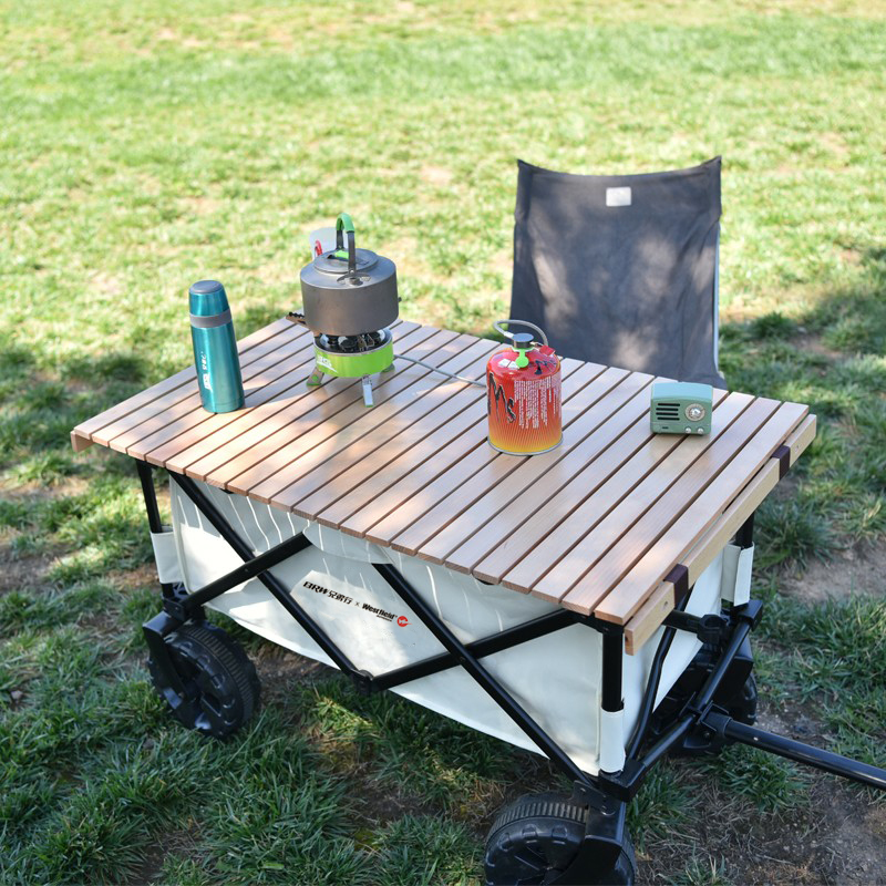I fly the outdoor camping cart folded portable cart four wheel white camping car camping trailer