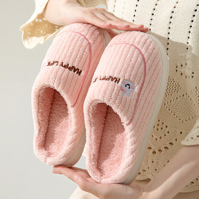 Cotton Slippers At-home Interior Home Home Cloth Slippers Moon Shoes Warm Non-slip Male And Female Hair Slippers Cotton To-Taobao