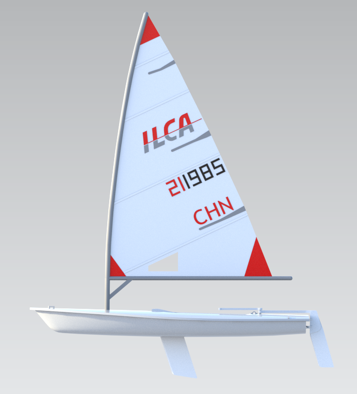 超精致帆船模型ILCA级3d打印小帆船可定制帆号