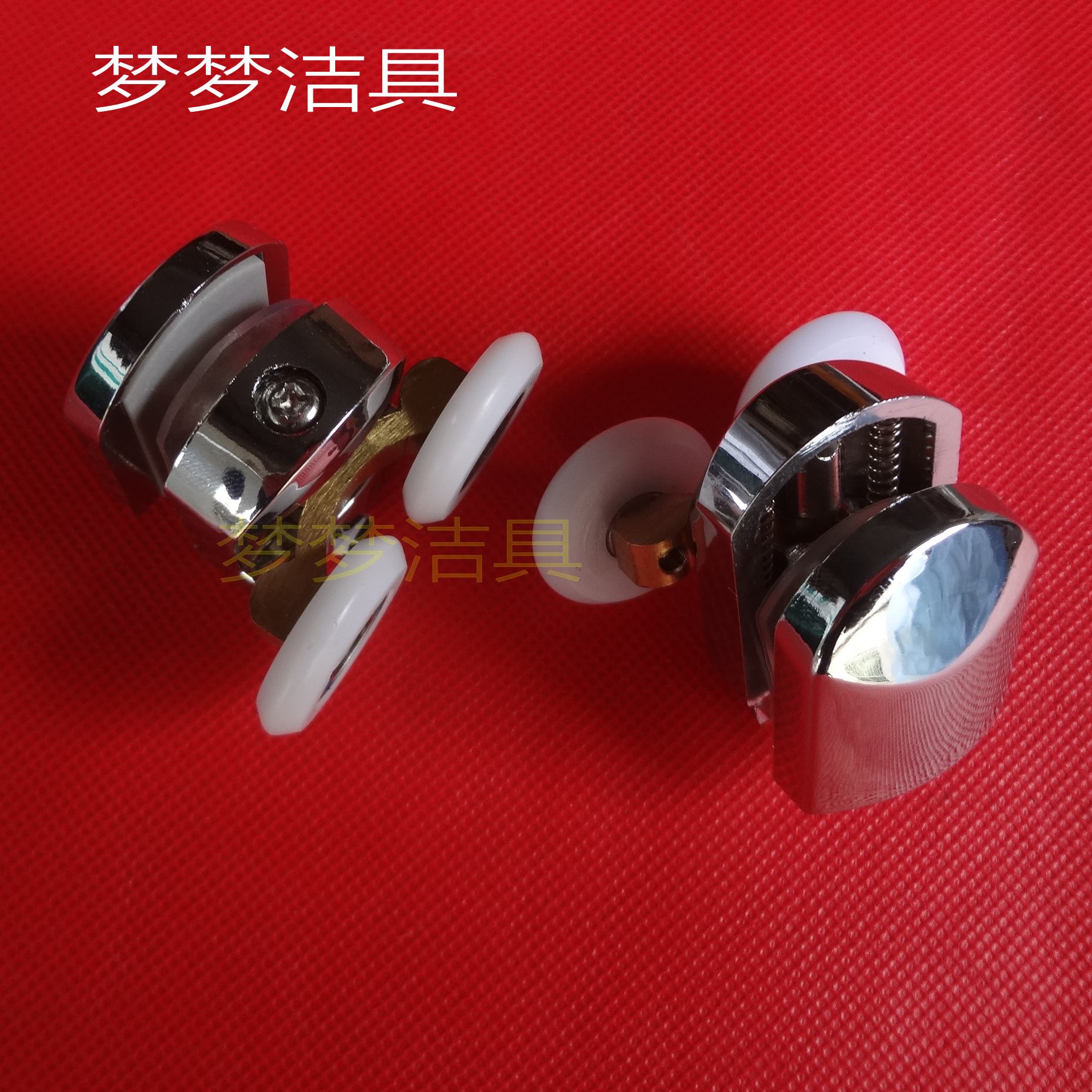 Shower room pulley accessories old-fashioned shower room pulley hanging wheel double pulley glass moving door pulley copper material swing-Taobao