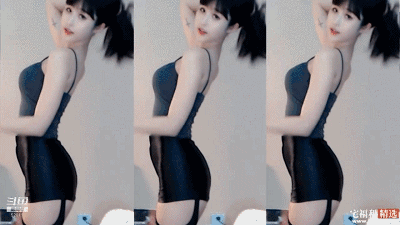 斗鱼女主播-米儿12:高腰翘臀吊带黑丝,骚媚清纯混合吸引