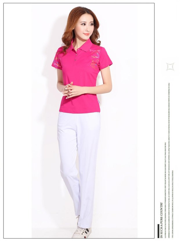 Mùa hè trung niên XL thể thao quần short nữ tay áo ngắn tay cắt quần tây quần thường mặc quần áo công sở - Thể thao sau áo thể thao adidas
