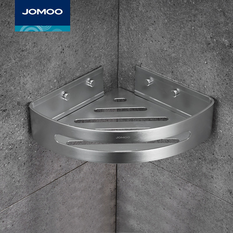 Nine-pastoral net basket bathroom pendant shelve bathroom corner frame double mesh basket tripod black white 937151