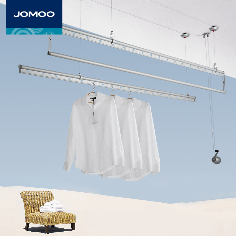 JOMOO Nine Pastoral Upgrade Shake Lifting Systolic three-bar Balcony Clotheshorse outdoor clotheson sunburn by thever LM002