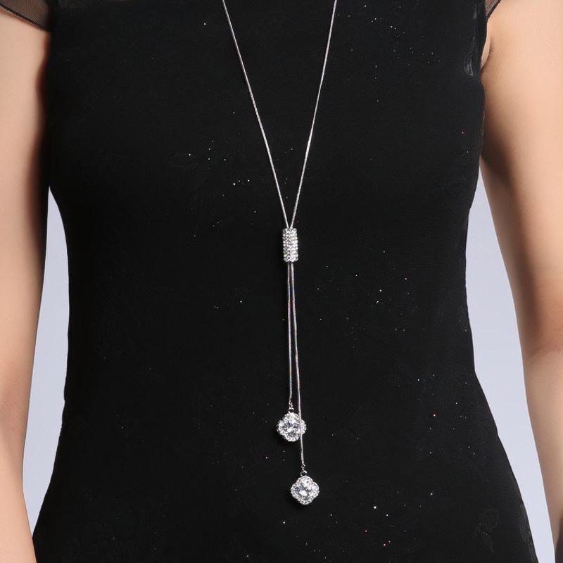 2021 new sweater chain long version wild decorative necklace women's summer accessories high simple hanging jewelry file