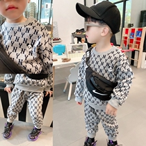 Knock handsome ~ children cotton foreign style leisure set 2021 spring and autumn boys baby sports trend cool childrens clothing