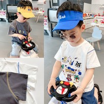 Smooth combed cotton boy foreign style cartoon print short sleeve T-shirt 2021 summer baby half sleeve shirt