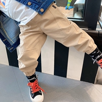 Boys foreign atmosphere Joker feet loose casual pants 2021 spring baby spring autumn cotton trousers