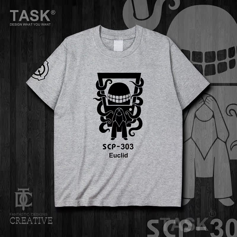 TASK Supernatural Shelter SCP Foundation SCP303 cửa nam cotton ngắn tay áo thun nam và nữ áo khoác 0005