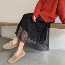 Nala homemade Pregnant Woman Autumn Winter Knit Lace Half Body Dress Winter Accessories Sweater 2021 New winter dress