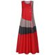 Summer European and American retro round neck irregular printing sleeveless pockets loose and thin casual vest dress long skirt