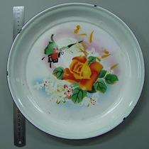 30 cm flower and butterfly pattern enamel plate 8 items
