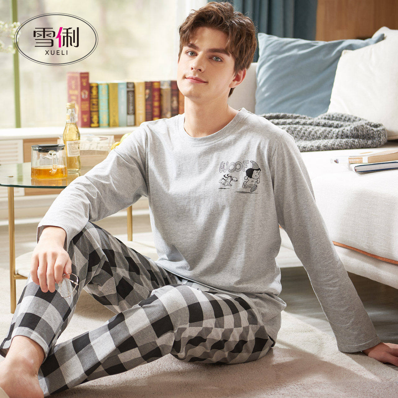 Xueli 2022 new pajamas men casual long sleeves new casual tide ins wind spring summer loungewear set
