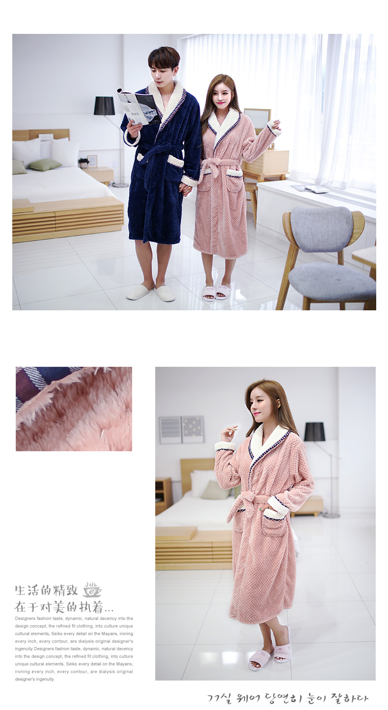 Ferret flannel vài chiếc áo ngủ áo tắm đồ ngủ nam phục vụ nhà phụ nữ mùa thu và mùa đông san hô lông cừu phù hợp áo ngủ trẻ em