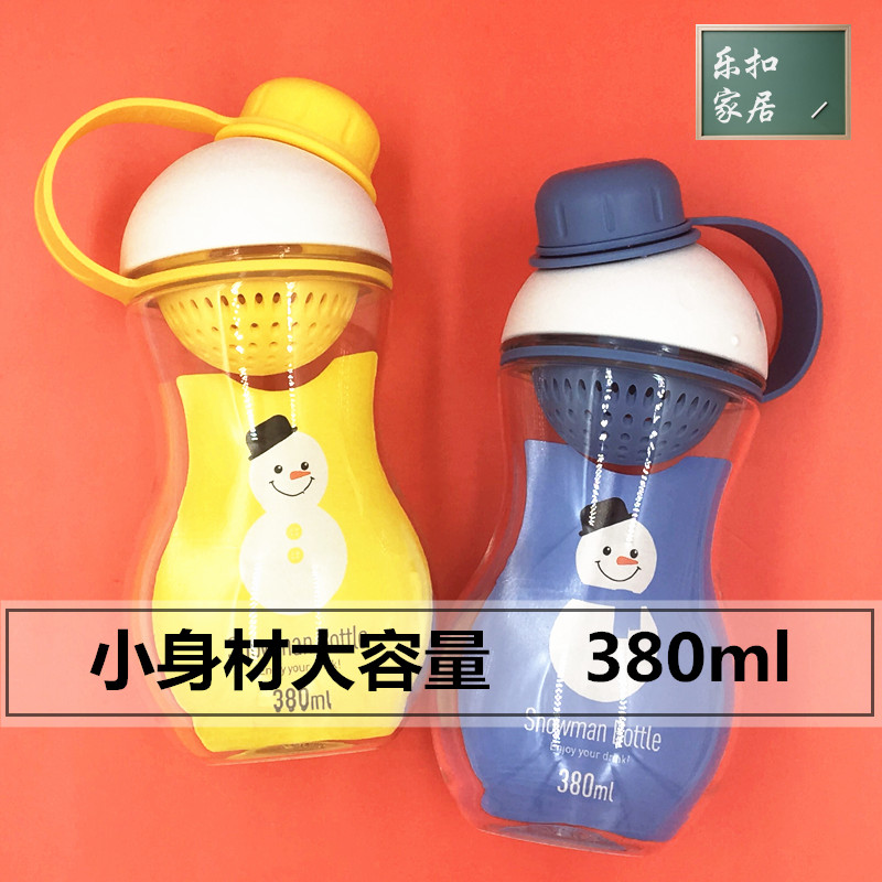Locknlock Water Cup Snowman Cup Plastic Sealed Leak-proof Cup Mini Cartoon Cute Children's Kettle Student Cup