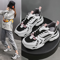 ins Korean version of Daddy womens shoes 2021 spring new wild student sneakers female thick-soled Net red shoes tide H08