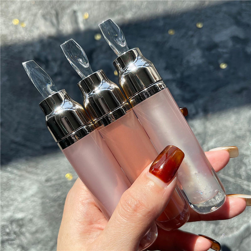 Hojo stacked transparent lip honey moisturizing colorless mirror lip glazed bead with flash without beeping glass lips