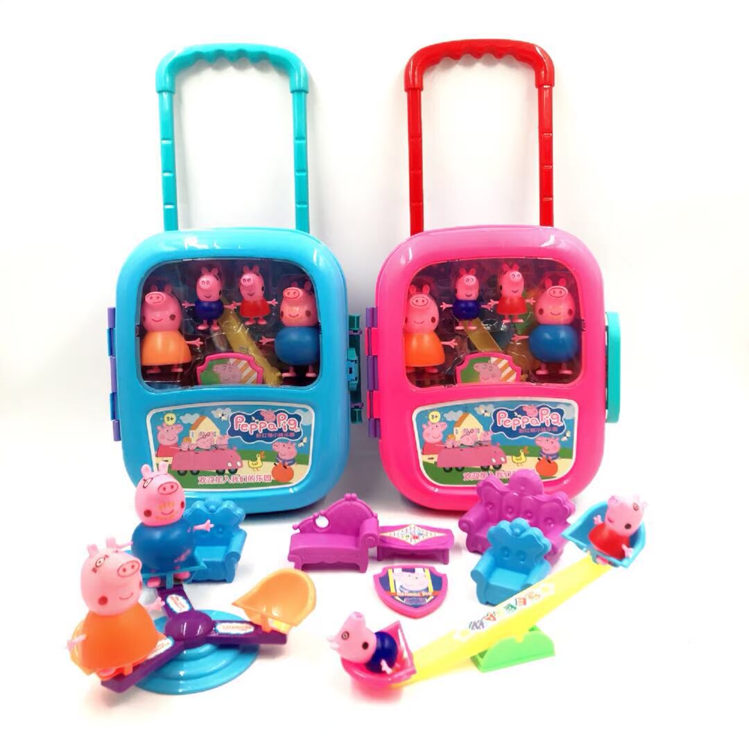 Pig Peggy Little Girl Children Seesaw Peggy House Hành lý xách tay Xe đẩy Đồ nội thất Sofa Đồ chơi chơi xe
