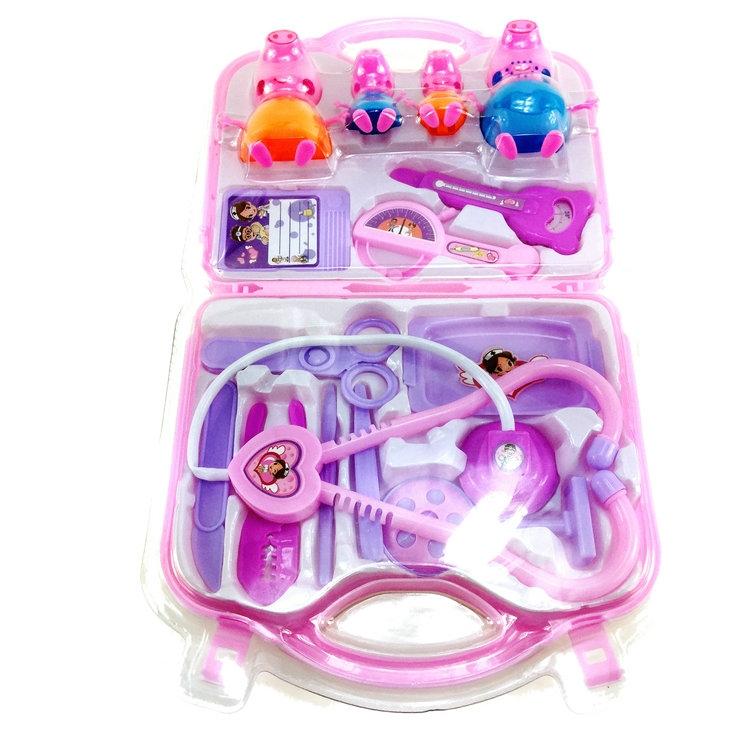 Piggy gia đình búp bê vali mô phỏng bộ dụng cụ y tế Peggy bác sĩ chơi nhà ống nghe đồ chơi trẻ em bộ đồ chơi trang điểm