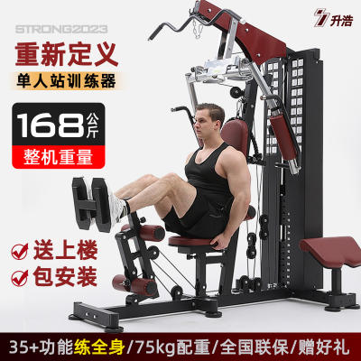 Indoor multi-functional fitness equipment, single-person station, home gym, comprehensive training equipment, strength combination, leg pedals