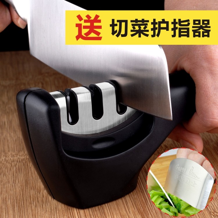 Export Germany alloy sharpener Ceramic diamond multi-function kitchen knife 3-head sharpener sharpener rod