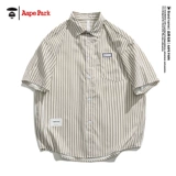 Летняя рубашка для влюбленных, в американском стиле, изысканный стиль, оверсайз