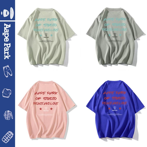 Футболка с коротким рукавом для влюбленных, в американском стиле