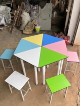 Hexagon active table and chairs creator class table and chairs Smart classroom mobile splicing table and chairs combined training mechanism table