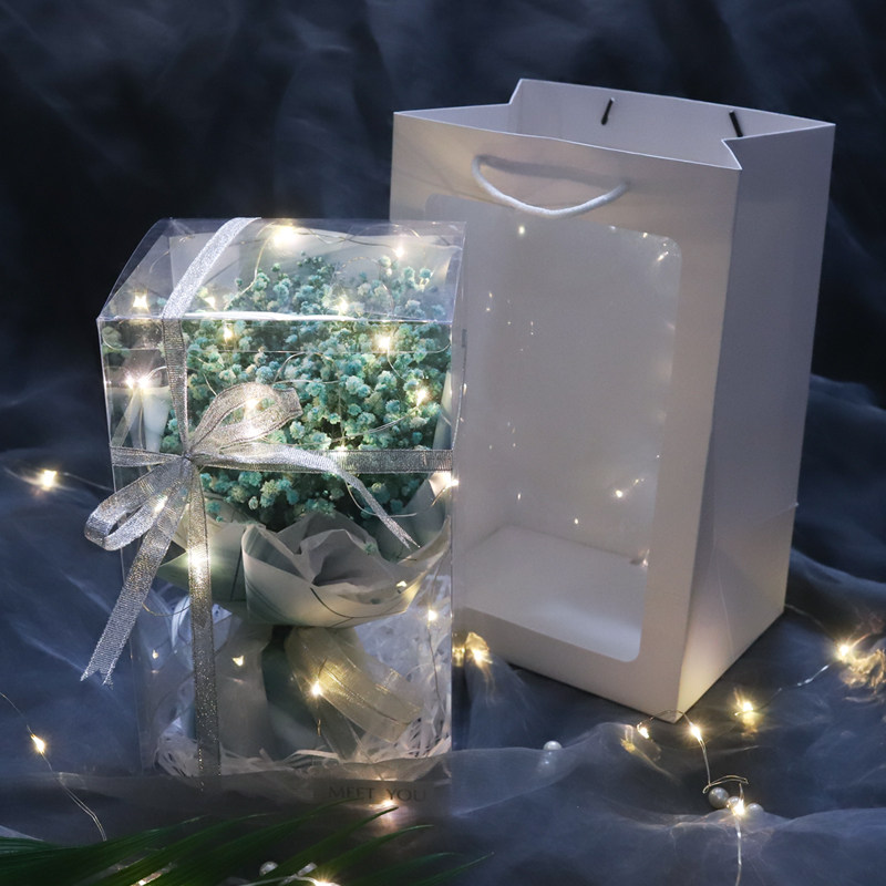 Starry sky dried flowers immortal flower gift box flower soap flower rose sunflower bouquet Christmas birthday gift woman