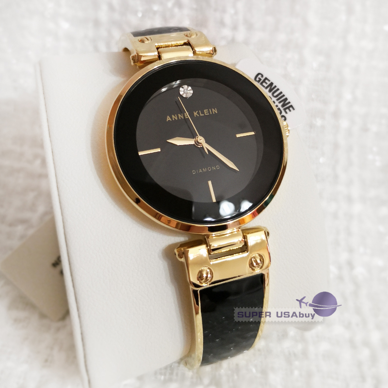 Anne Klein Ak1414Bkgb Genuine Diamond Simple Bracelet Women's Watch Quartz Watch Free Shipping