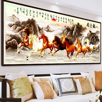 Bajun Map Diamond Painting Full Drill Horse To Success 2021 Новая гостиная Dot Diamond Cross Stitch восемь лошадей 2020 атмосфера