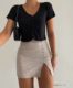 Summer New Style Purple Skirt for Girls, High-Waisted, Versatile A-Line, Slimming, Small Slit, Hip-Hugging Short Skirt for Women in Summer