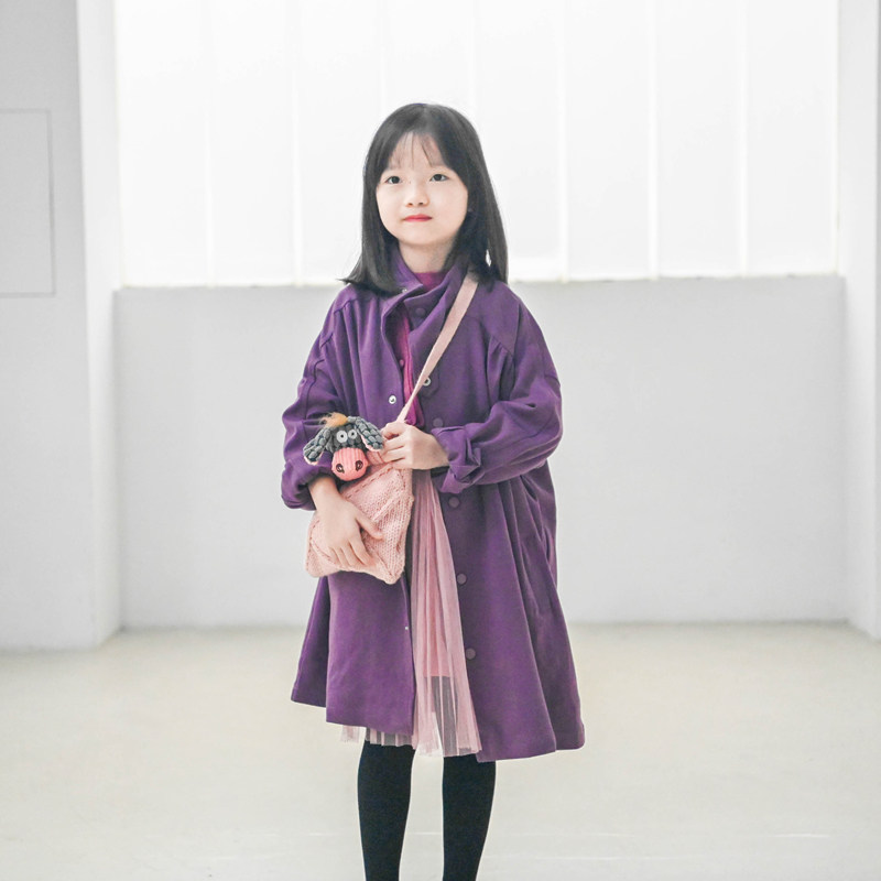 Tsai Dad Girl Clothes 079th Fairytale Original Purple Exclusive of the Long version of the jacket Coat Winter Clothing